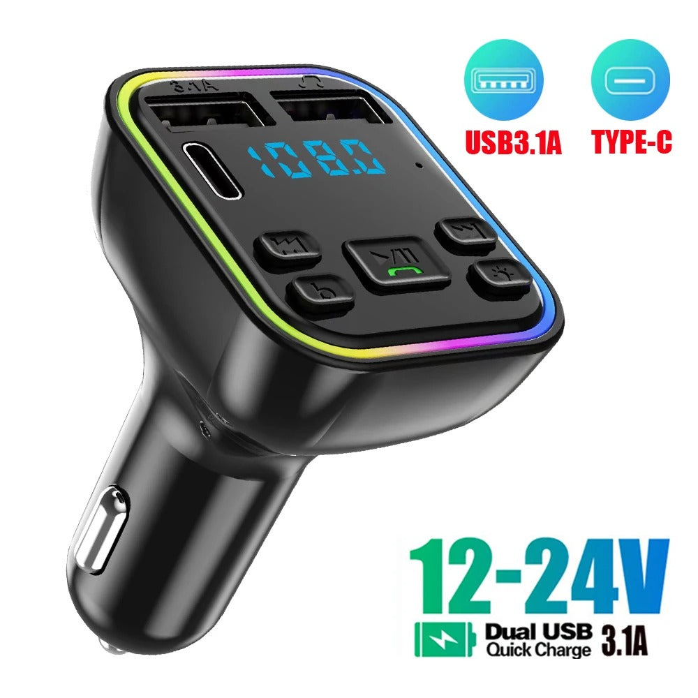 Bluetooth 5.0 FM Transmitter (2 xUSB)